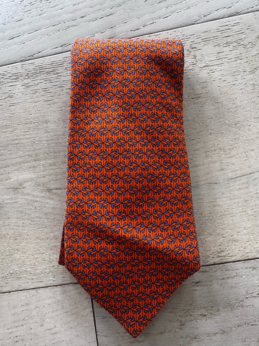 Hermes silk tie made in France